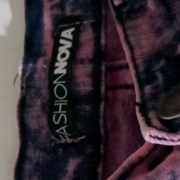 Bluish purplish distressed Denon shorts from Fashion Nova - Picture 3 of 4